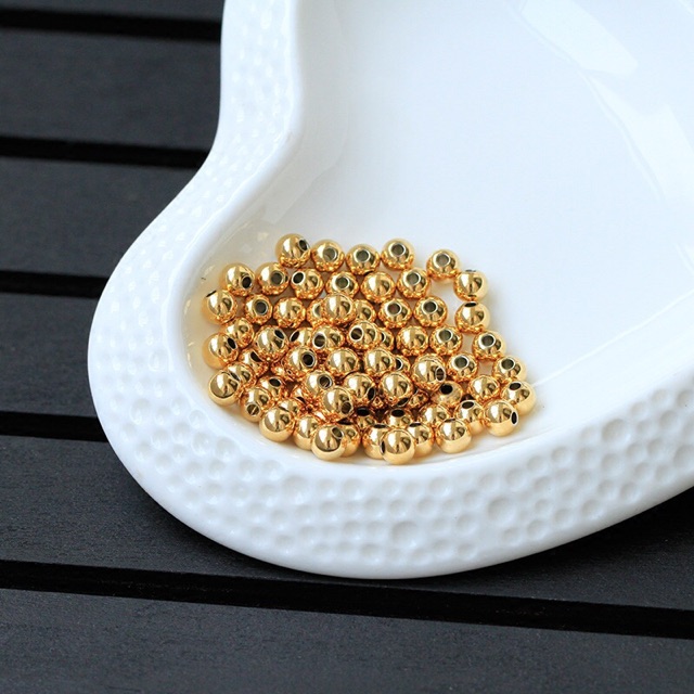 [Siêu rẻ] Charm bi bạc mạ vàng 4mm - MH385