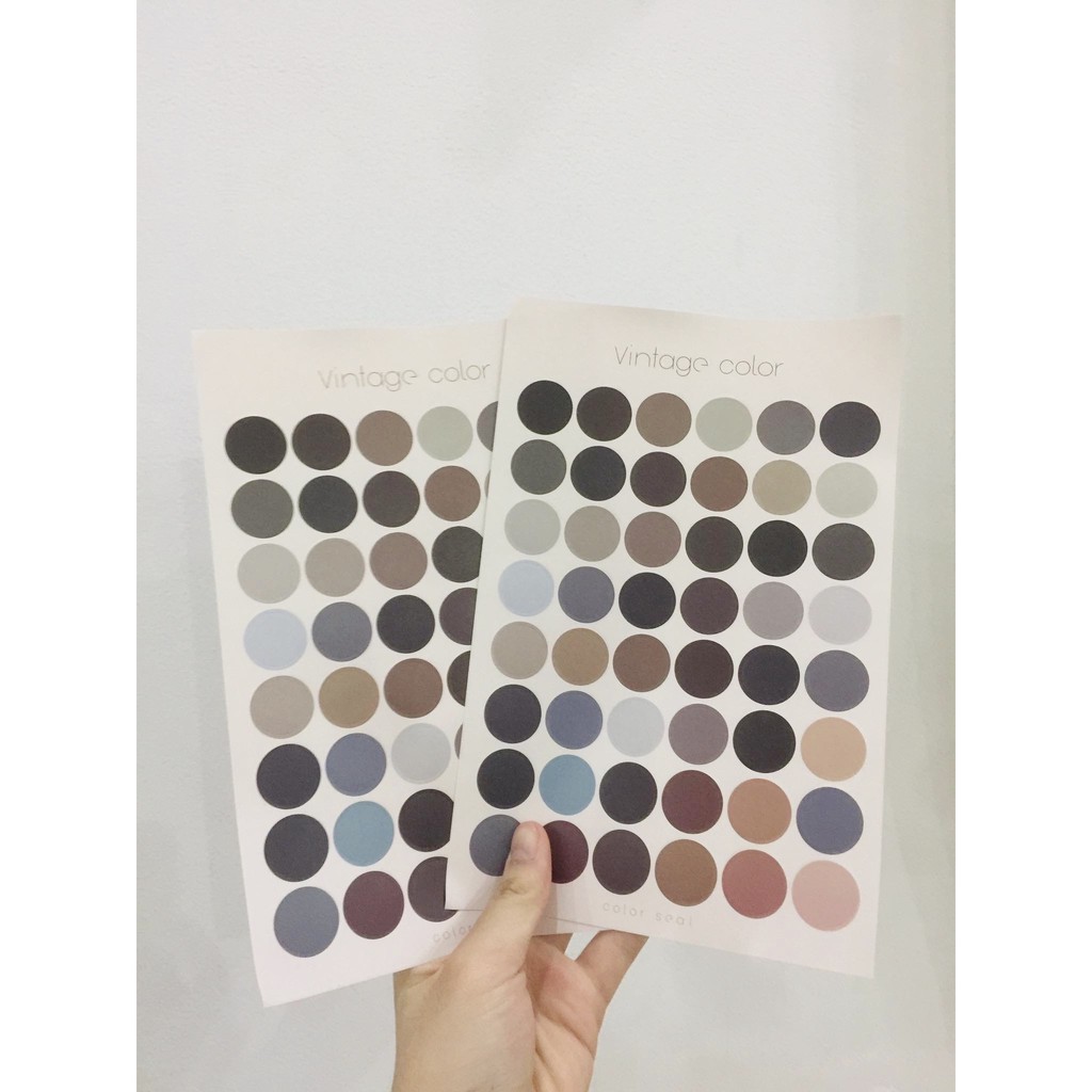 1 Tấm 48 Hình Dán Sticker Tròn Nhiều Màu - Hình Dán Tròn Trang Trí Sổ Toploader