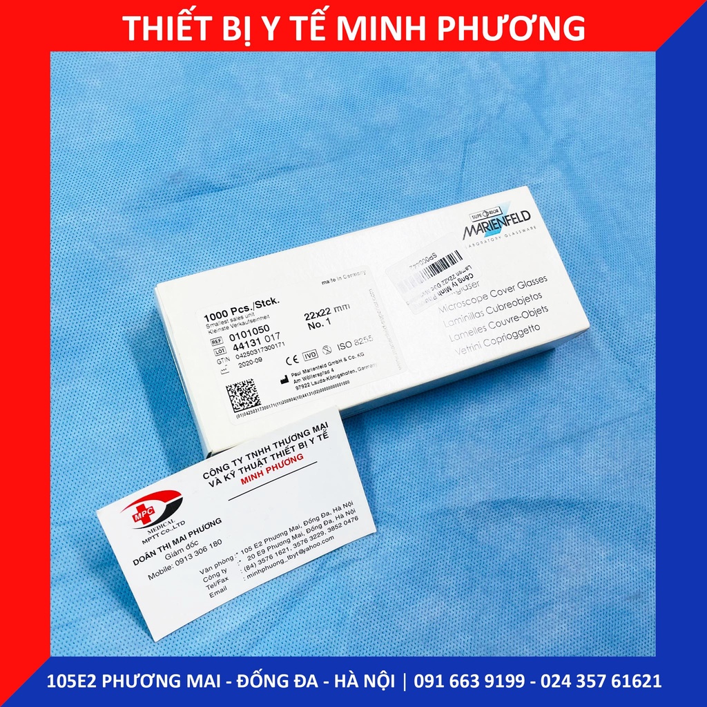 Lamen kính hiển vi 22x22 Đức Marienfeld