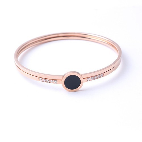 Bộ 2 Vòng Tay Nữ Mặt Tròn Titan Ko Đen TT 2707