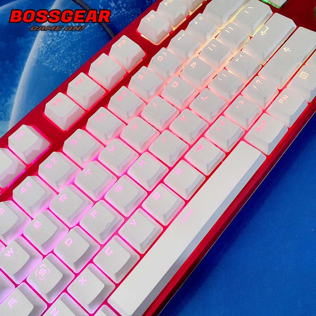 Bàn Phím Cơ Armscool HK107 RGB Màu Đỏ Trắng ( Blue Switch, LED RGB )