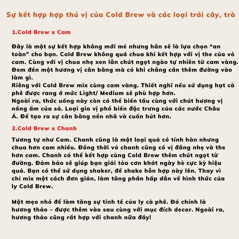 Cà phê cold brew túi lọc 100% Arabica nguyên chất gu vị nhẹ nhàng, hậu vị tốt, cafe ủ lạnh TamFarm | BigBuy360 - bigbuy360.vn