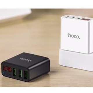 Cốc Sạc Hoco 3 Cổng USB Model C15 Có LCD Hiển Thị Tốc Độ Sạc