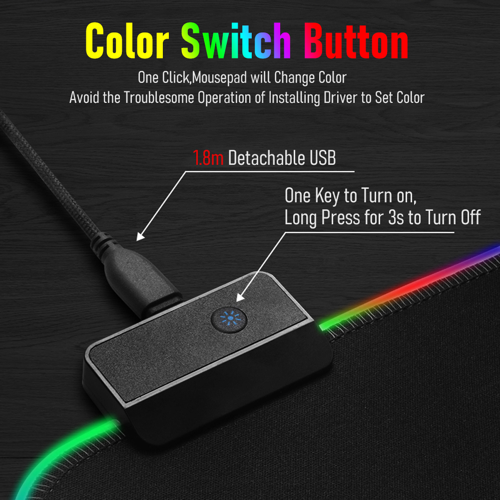 Miếng Lót Chuột AULA Không Dây Có Đèn LED 7 Màu Cho PC / Laptop Với Kích Thước X3 / X5 / X10
