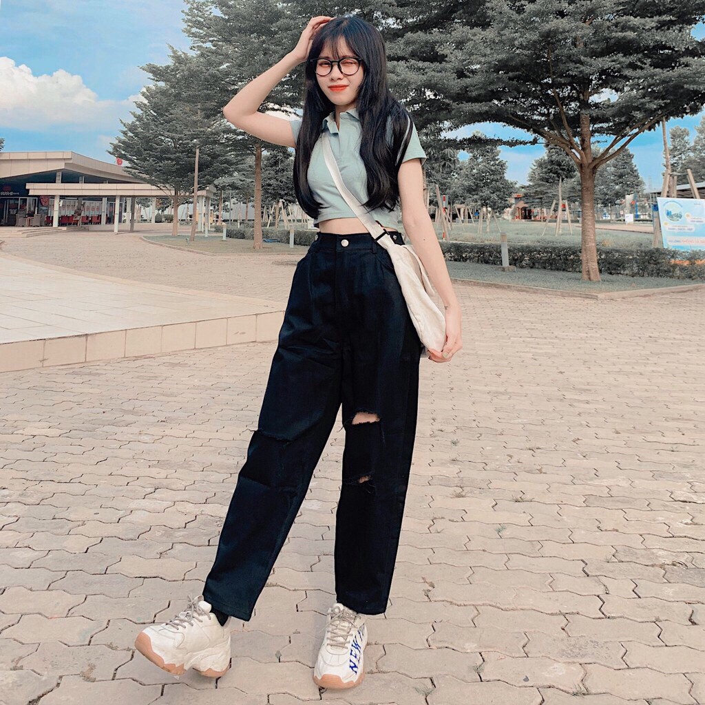 Quần DÀI Kaki NIZO RÁCH GỐI Ulzzang Unisex (Kiểu: Dài trên MẮT CÁ CHÂN) 1hitshop | BigBuy360 - bigbuy360.vn