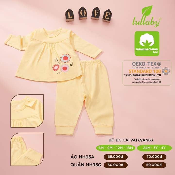 [Lullaby] Bộ cài vai thu đông 2020, chất liệu cao cấp (9m-4y)