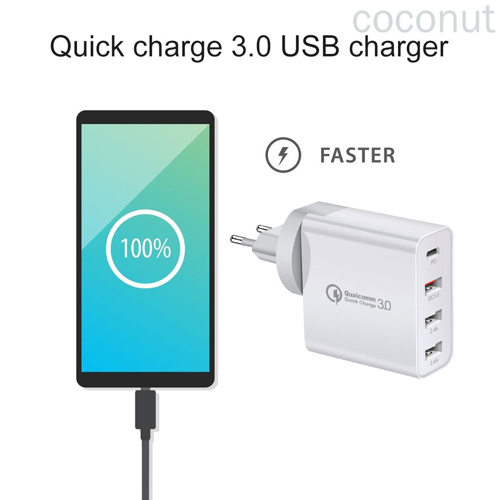 Củ Sạc Nhanh 4 Cổng Usb Loại C Pd 48w