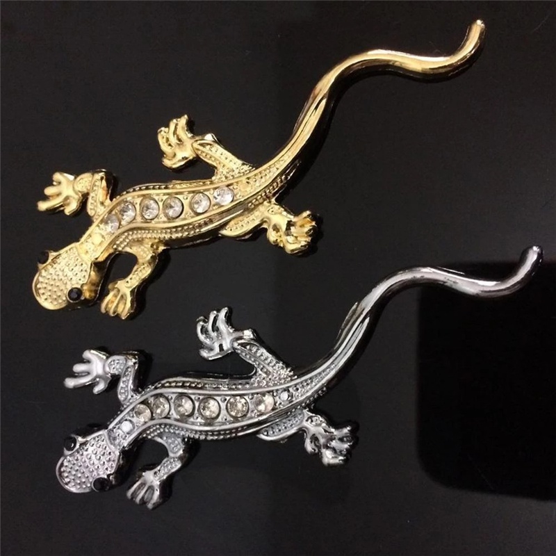 Miếng dán trang trí xe hơi bằng kim loại hình thằn lằn 3D độc đáo