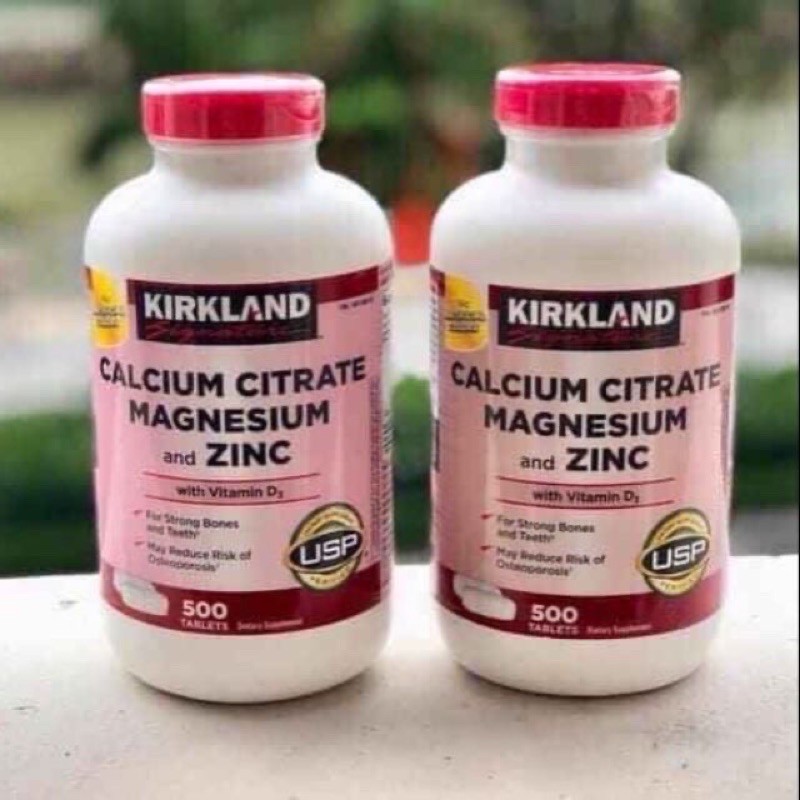 💗🌸[HSD 11/2023] Viên uống Kirkland Calcium Citrate Magnesium and Zinc 500 viên của Mỹ🌸💗