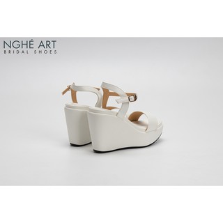 Giày cưới Nghé Art basic cao gót đế xuồng 304-10p-da-trang
