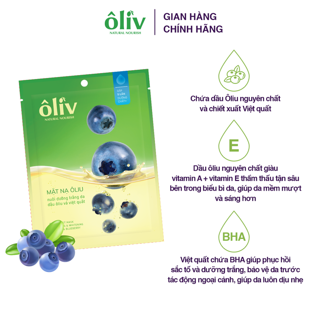 Mặt Nạ Trắng Da Dầu Ôliv 20g (hoặc 22g)