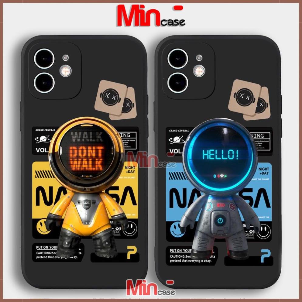 Ốp lưng iPhone Phi hành gia cute cạnh viền vuông silicon mềm dẻo cho iphone 6/6s/7/8/X/XR/XS/11/12/13 Pro Plus Max