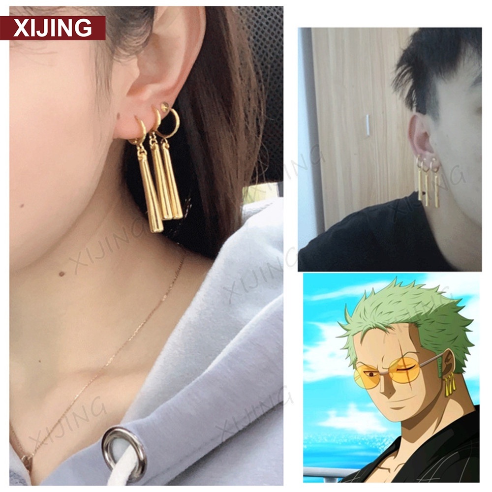【COD】Set 3 khuyên tai phong cách roronoa zoro trong phim one piece cá tính
