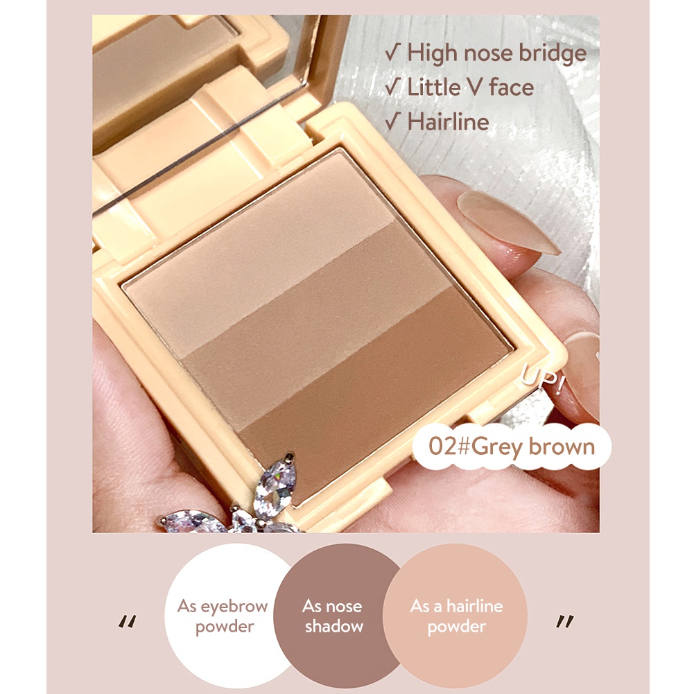 Bảng phấn tạo khối bronzer Gecomo 3 màu trong 1 lâu trôi