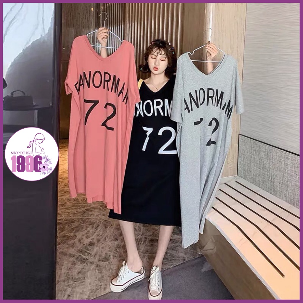 Đầm bầu mặc nhà phù hợp đi chơi 💖FREESHIP💖 Váy bầu mặc nhà vải thun rộng rãi mát mẻ bền màu tôn dáng ít nhăn 1996DB02