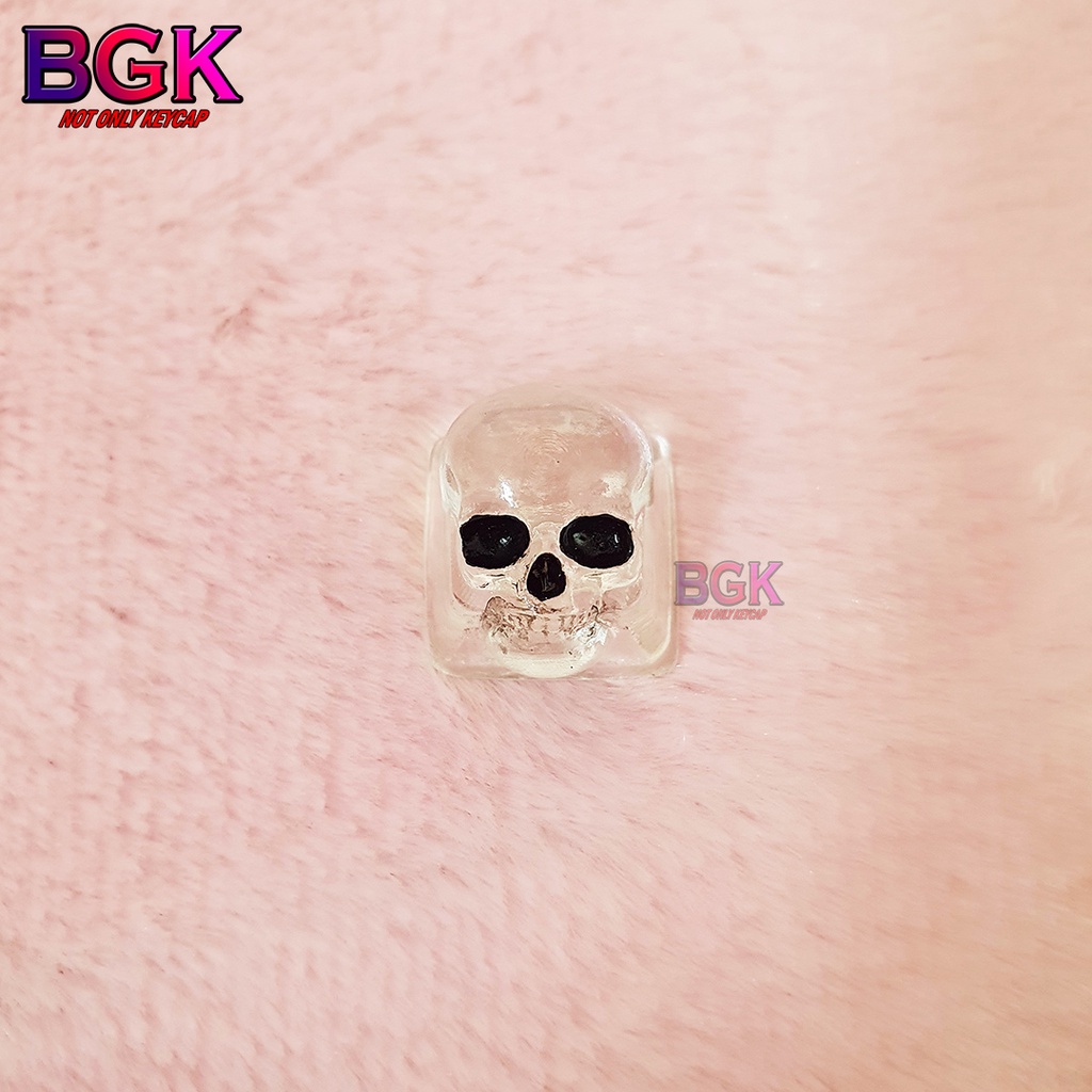 Keycap Lẻ Artisan Đầu Lâu Trong Suốt Xuyên LED keycap resin Crystal Skull Keycap