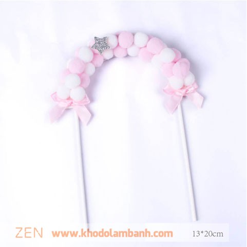 Topper trang trí bánh hình cổng bóng hồng