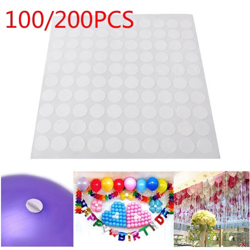 Set 100 miếng dán hai mặt dùng để trang trí bong bóng