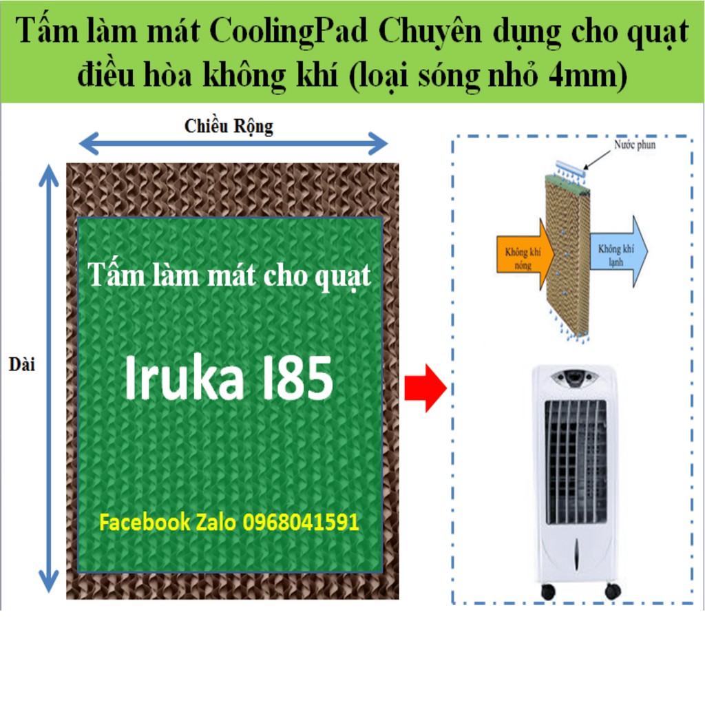 Tấm làm mát Cooling Pad chuyên dụng quạt điều hòa Iruka I85