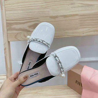 Sục thời trang Miu Xích đính ngọc mũi vuông