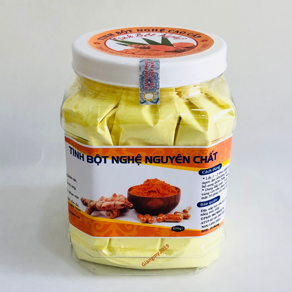 500gr Tinh Bột Nghệ Đỏ Thủ Công Nguyên Chất Lọc Tinh Dầu Có Chứng Nhận An Toàn Thực Phẩm