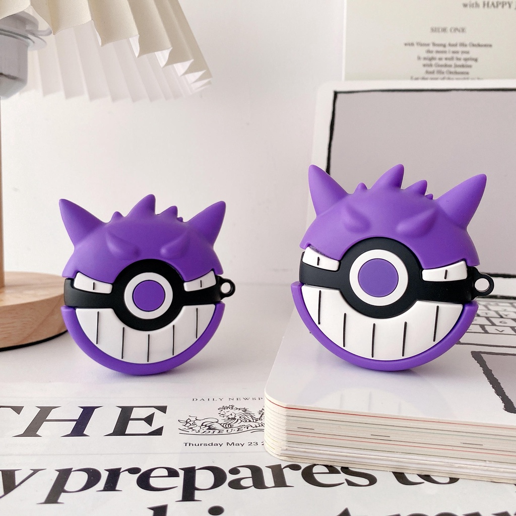 Vỏ Bảo Vệ Hộp Sạc Tai Nghe compatible AirPods 3 3rd) Geng Ghost Pokeball 2021 Bằng Silicone