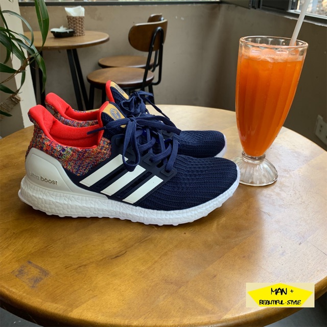 (Ảnh thật) Giày thể thao Adidas Ultra boost xanh gót thổ cẩm