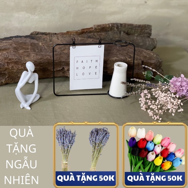 Lọ Cắm Hoa Kèm Khung Sắt Trang Trí Postcard Chất Liệu Cao Cấp Để Trang Trí Nhà Cửa, Decor Bàn Học Của Mê Thảo Flower