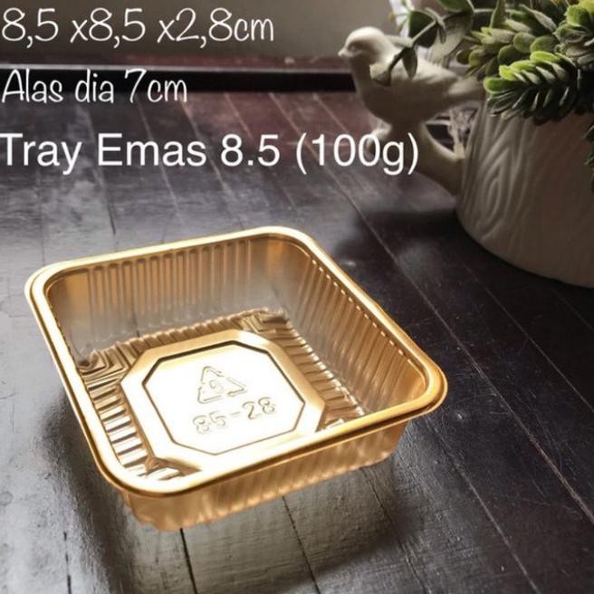 Hộp Đựng Bánh Trung Thu 100g 8.5 Ngăn Kèm Mica 7 Ô Màu Vàng