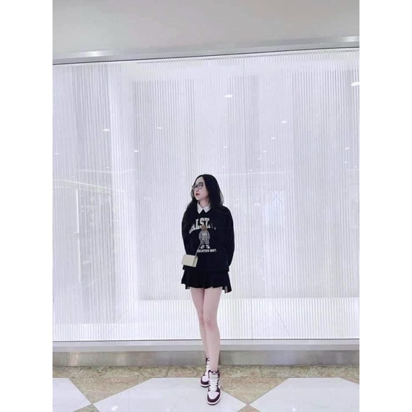 Áo nỉ WHOAU gấu California Cổ Bẻ ulzzang