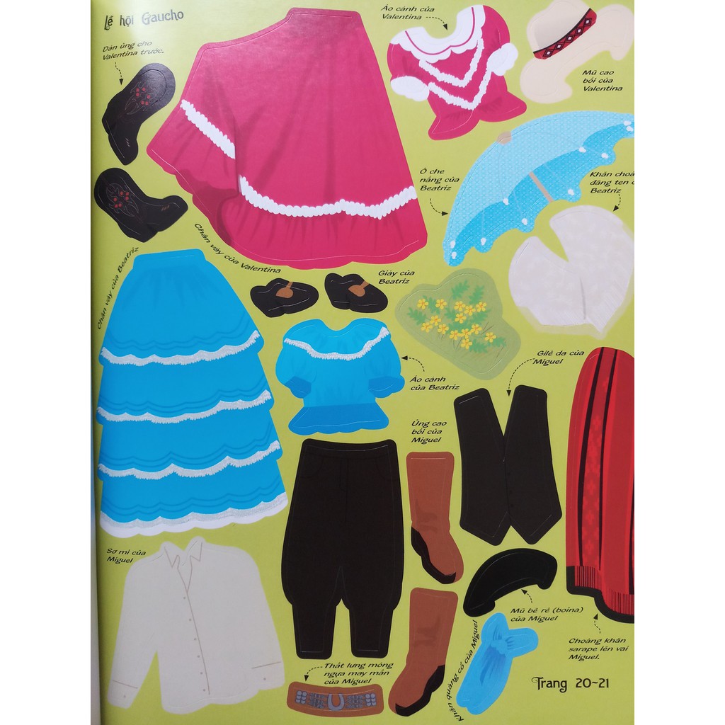 Sách - Dán Hình Sáng Tạo Trang Phục Búp Bê - Trang Phục Các Nước 2