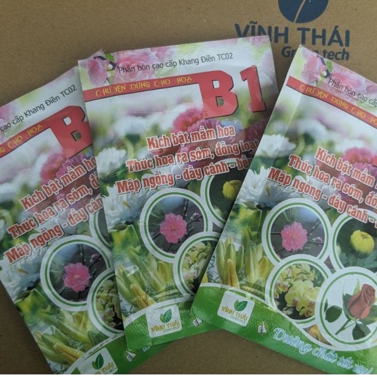 Phân bón B1 -  30g,  chuyên dùng cho hoa. Hoa hồng, hoa lan, hoa cúc, hoa đào, hoa ly