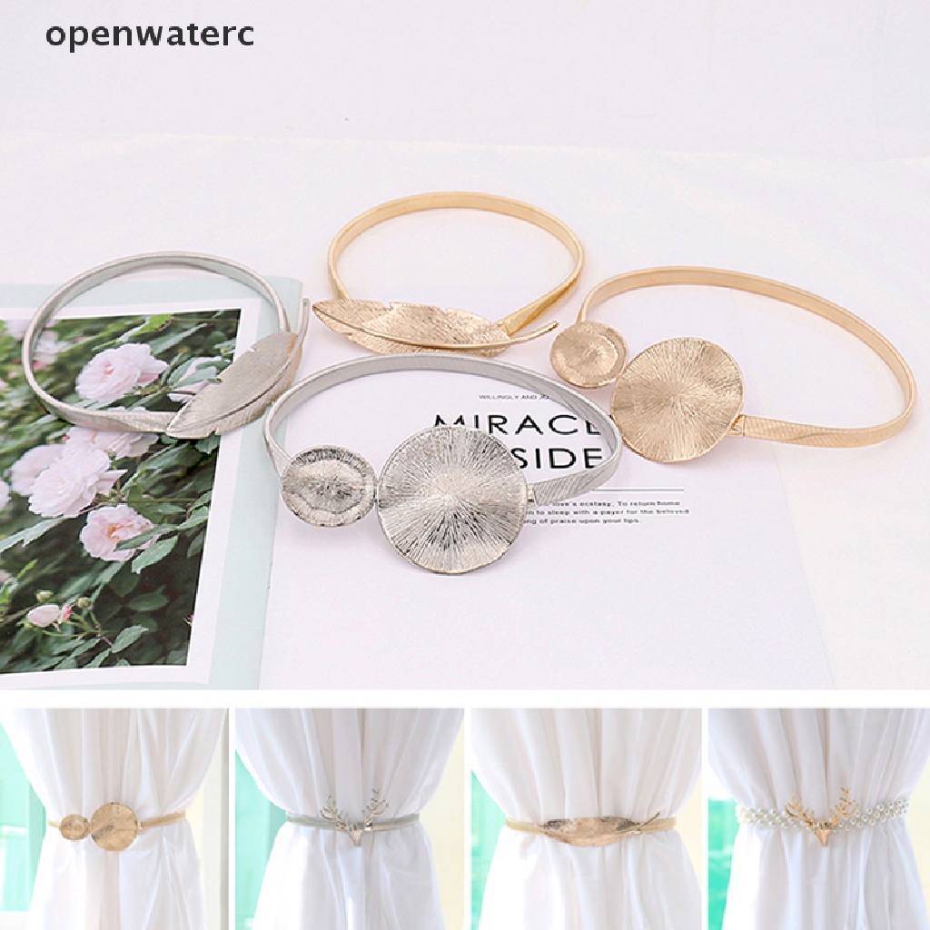 Dây Buộc Rèm Cửa Dạng Kẹp Bằng Kim Loại Họa Tiết Lá Nai Sáng Tạo Tiện Dụng Trang Trí Nhà Cửa vn