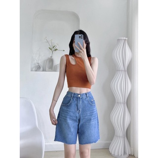 Quần short jean , quần jean lững lưng cao lai tua