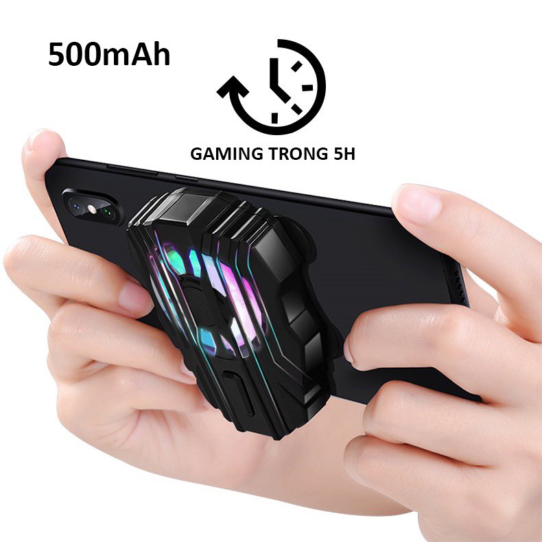 Quạt tản nhiệt điện thoại Memo FL01 làm mát nhanh cho điện thoại gaming game thủ mobile pin 500mah có LED RGB -dc4456