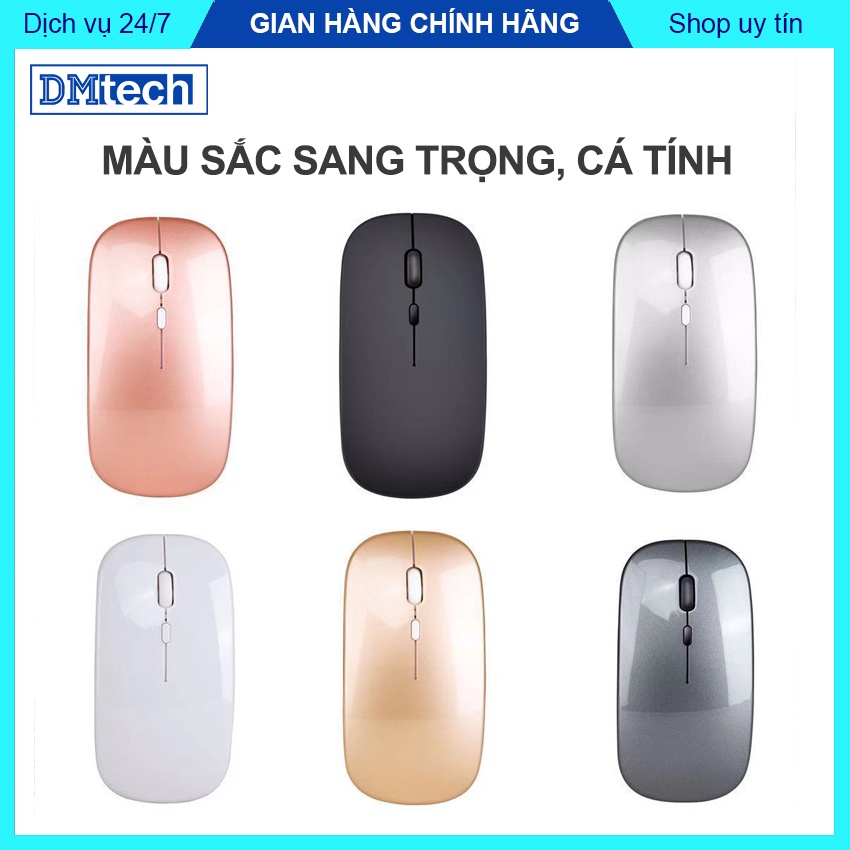 Chuột không dây BLUETOOTH 5.1 2.4G pin tự sạc Dmtech V1 chơi game mobile chất lượng cao, màu sắc cá tính - DMtech