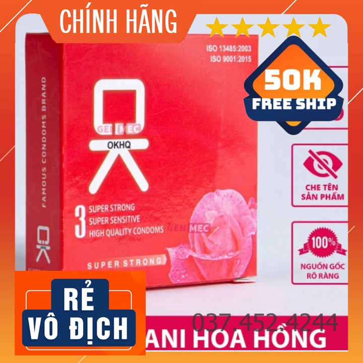Bộ 1 hộp lớn Bao cao su OK hoa hồng 144 cái