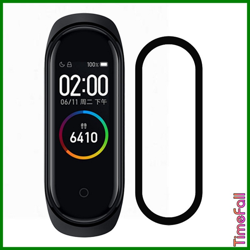 [Mã ELFLASH3 hoàn 10K xu đơn 20K] Dán màn miband 4 3D full màn, dán dẻo mi band 4 3D full màn viền đen