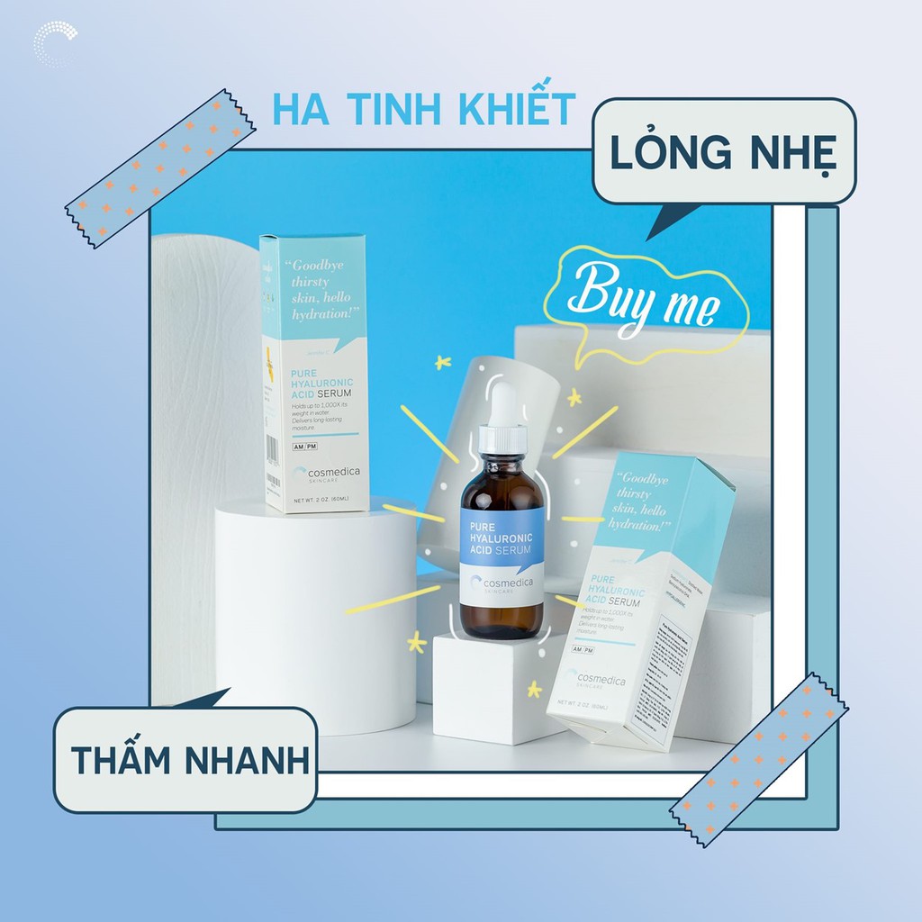 [Mã FMCGMALL -8% đơn 250K] Tinh Chất Cấp Nước Cho Da Cosmedica Pure Hyaluronic Acid Serum (30ml/60ml) | BigBuy360 - bigbuy360.vn
