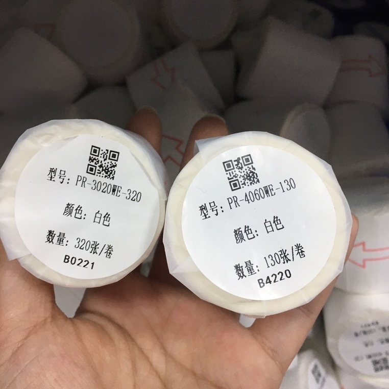 Giấy in dán giá dùng cho máy in nhiệt PT50-DC
