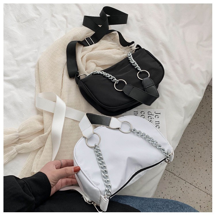 ( MÀU ĐEN) Túi kẹp nách vải dù không thấm nước dây xich S010 | BigBuy360 - bigbuy360.vn