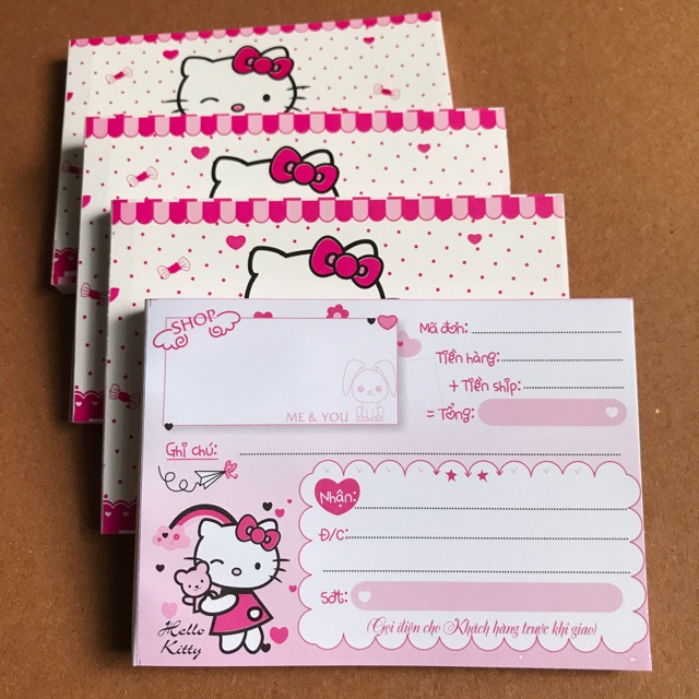 Phiếu giao hàng hellokitty tập 100 tờ