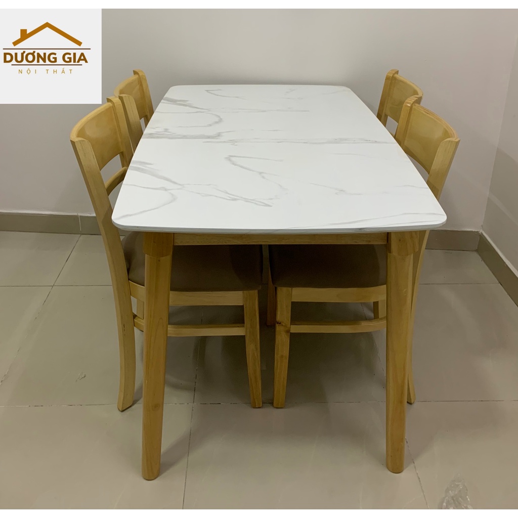 Bộ bàn ăn gia đình, phủ nhựa giả đá sang trọng, hàng loại 1