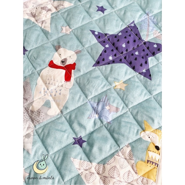 Topper thảm lót chống thấm cho bé Moon&Mints size 60x100cm, 70x120cm và 80x120cm