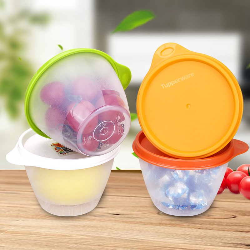 Bộ 2 hộp trữ mát bảo quản trái cây tủ lạnh đựng đồ khô Tupperware nắp nhiều màu TU37.