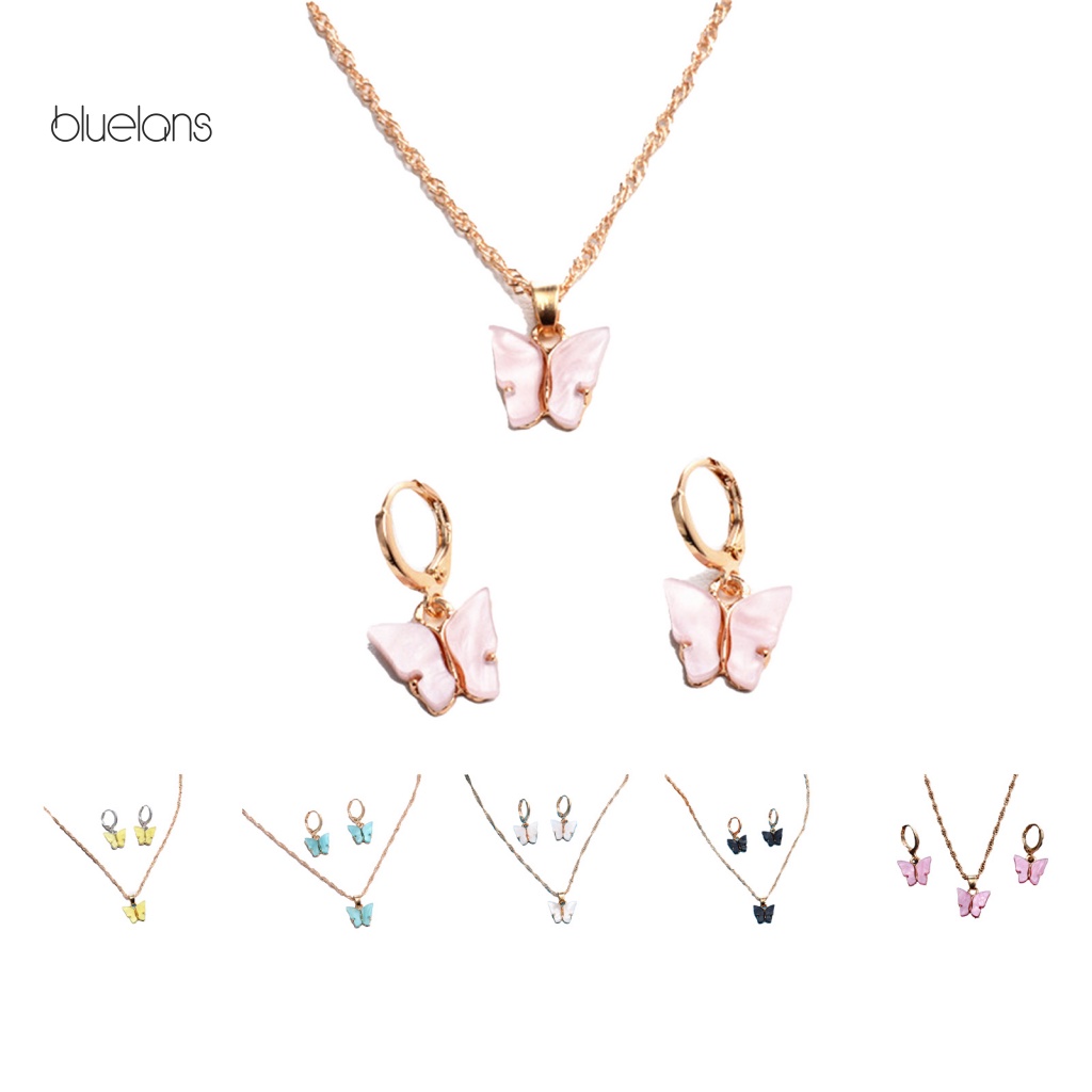 Bộ Vòng cổ + Bông Tai Bằng Hợp Kim Hình Giọt Nước Cho Nữ