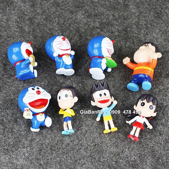 Bộ 8 Nhân Vật Nhựa Doremon Nobita Kiểu Dáng Chibi - 7974