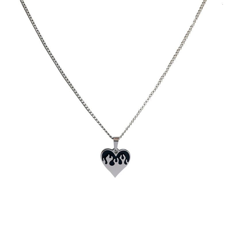 vòng cổ Thép Titan Mặt Trái Tim Thời Trang Cho Nam Nữ