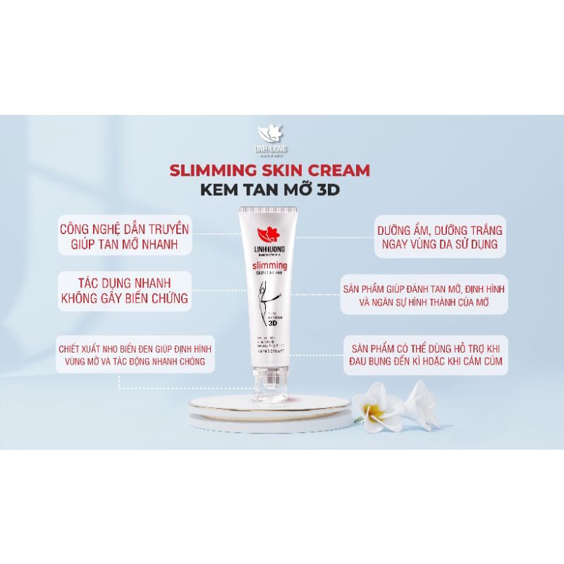 Combo 5 Kem Tan Mỡ 3D Linh Hương Đánh Tan Mỡ Bụng Đùi Bắp Tay Chân Hiệu Quả