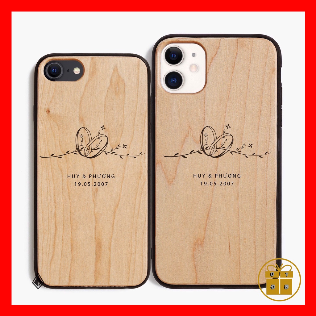 Ốp Lưng Điện Thoại Iphone Gỗ Khắc Chữ Theo Yêu Cầu - Quà Tặng Bạn Gái, Quà Lưu Niệm